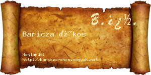 Baricza Ákos névjegykártya